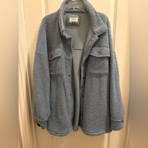 American Eagle Outfitters Light Blue Teddy Jacket